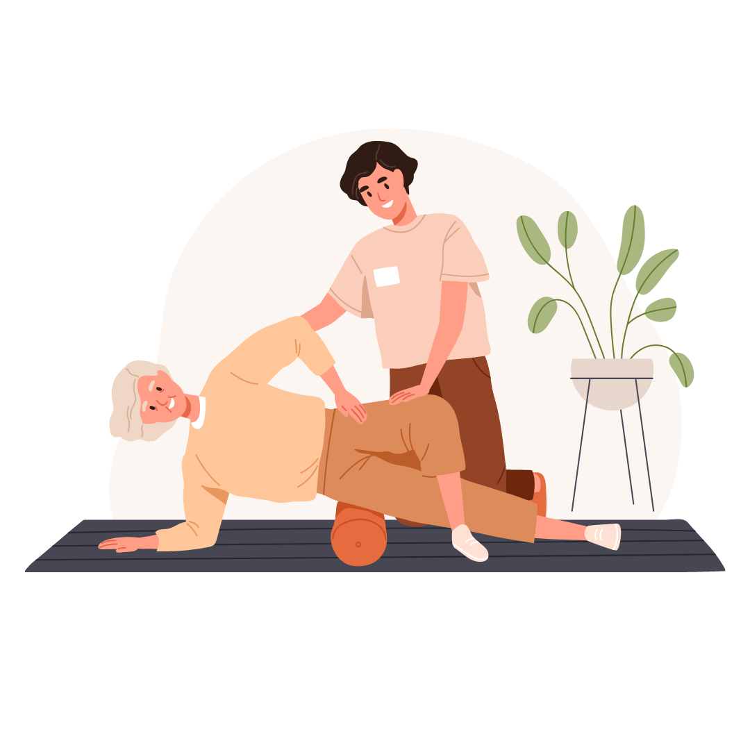 Physiotherapeutin mobilisiert die Hüfte und Beine der Patientin in der Physiotherapie-Praxis Hips Don´t Lie in Hamburg 